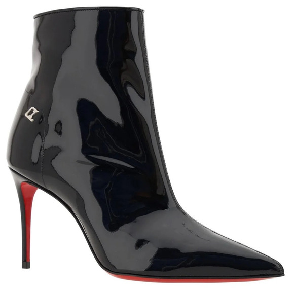 Christian Louboutin Sporty Kate Patent Leather Pointed Toe Boots Black 40 - Picture 2 of 9